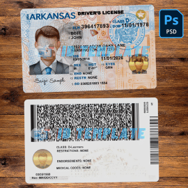 Arkansas Driving license Template