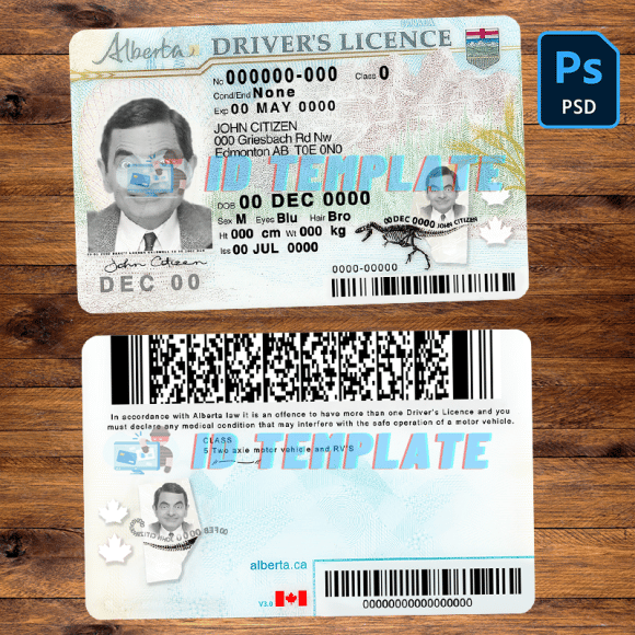 Canada Alberta Driving license Template
