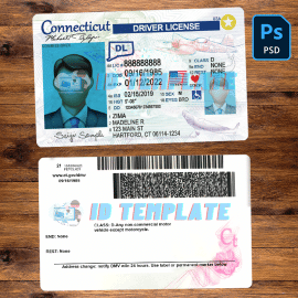 Connecticut Driving license PSD Template