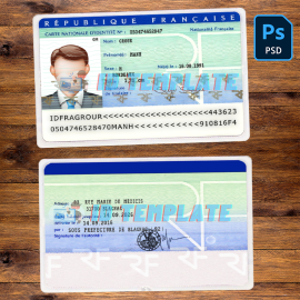 France ID Card Template