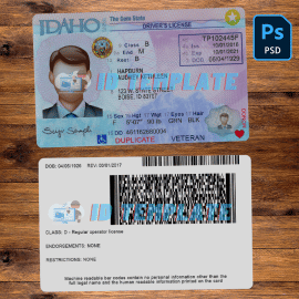 Idaho Driver license Template