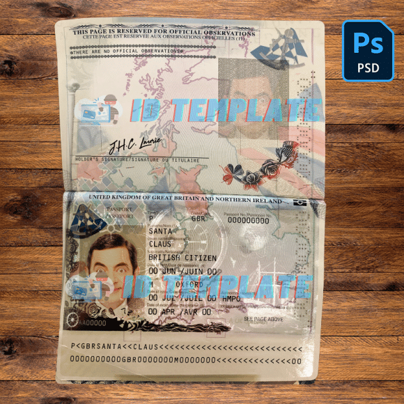 UK Passport Template