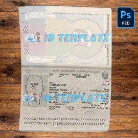UAE Passport Template