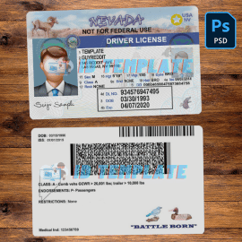 Nevada Driving license Template