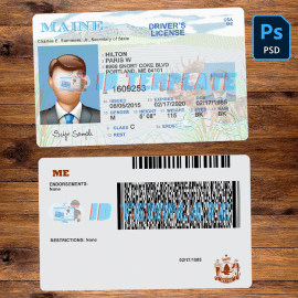 Maine Driving license Template
