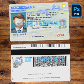 Michigan Driving license Template
