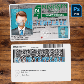 Mississippi Driving License Template