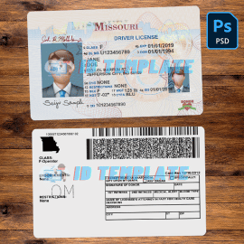 Missouri Driving license Template