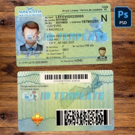 Canada Nova Scotia Driving license Template