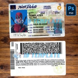 North Dakota Driving Licence Template