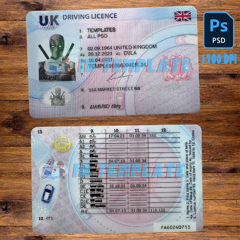 UK Driving license New Template